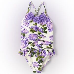 Gymboree Purple Floral Kids Swim One Piece